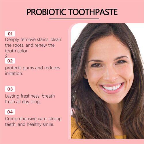 ORALHOE Probiotic Mint Toothpaste for Fresh Breath, Teeth Cl