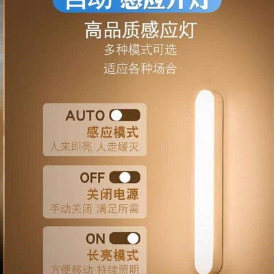 Motion Sensor LED Night Light USB Rechargeable Lamp感应灯