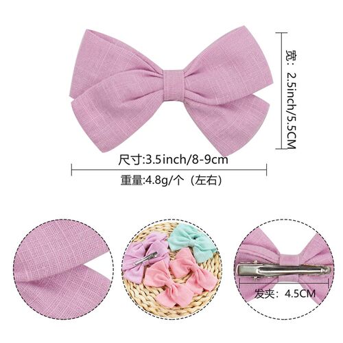 Bamboo Cotton and Linen Bow Hairpin Childrens Hairpin Bangs