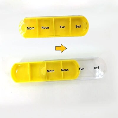 Portable Weekly 7 Days Pill Box Colorful Design Stackable 4