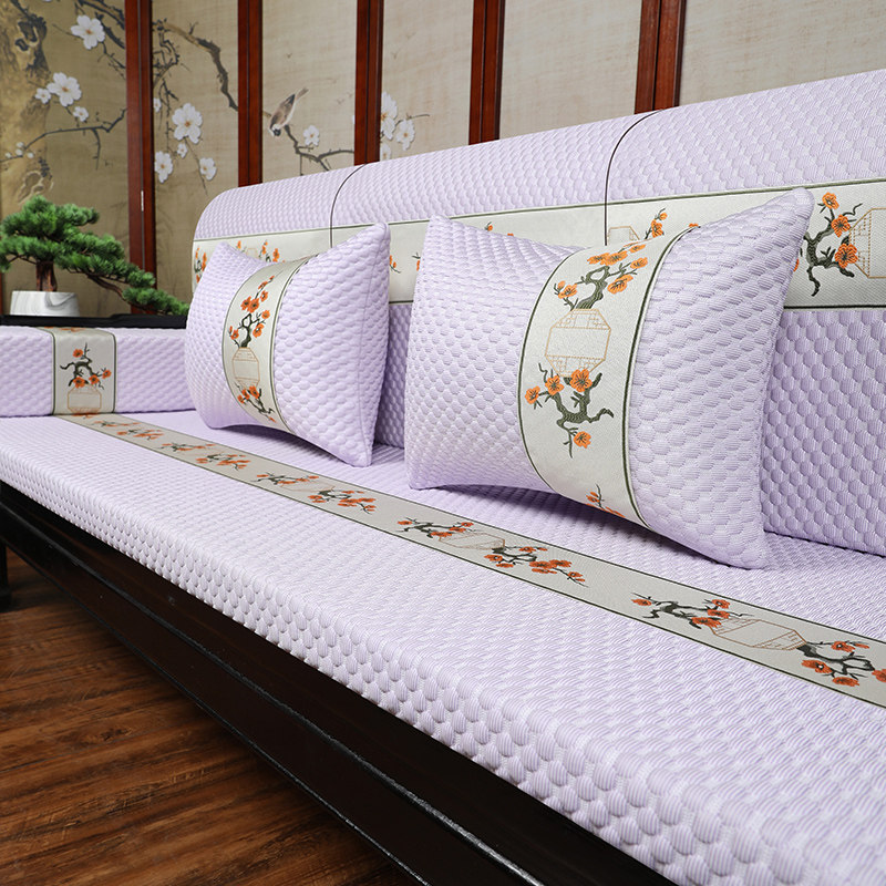 红木家具中式沙发垫罩防滑实木椅子坐垫冰丝凉席夏天沙发坐垫