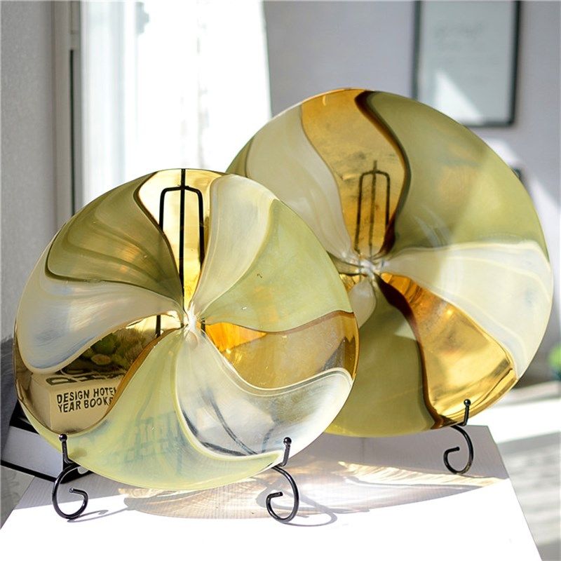 现代时尚彩色广口玻璃花瓶高端酒店样板间办公室装饰果盘果娄装,家居饰品,花瓶,淘宝优惠券,粉丝福利购,淘宝优惠卷