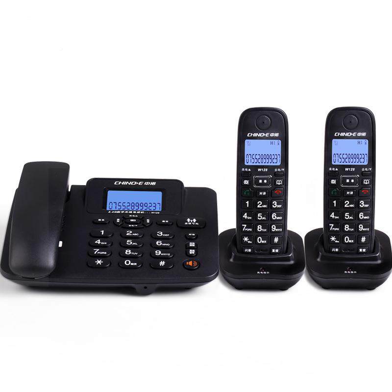 诺W128W128数无中绳电话办公家用无绳子母机座机电话机一拖字一