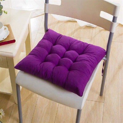 Solid Color Chair Cushion Square Mat Cotton Upholstery Soft