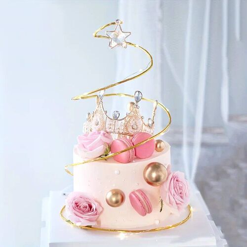 1pc-iron crystal spiral ball cake decoration