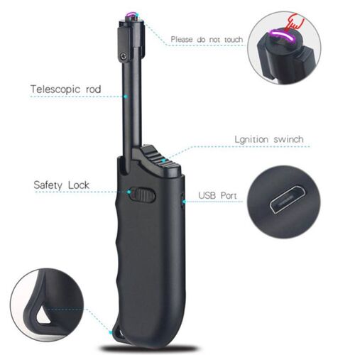 USB Plasma Rechargeable Lighter Telescopic Kitchen Camping