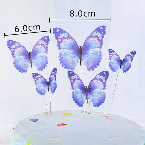Happy Birthday Decorative Butterflies for Party Cake Decorat