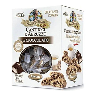 Falcone Cookies (Choco Chip Cantucci, 1Kg. (2.2 lb Box))