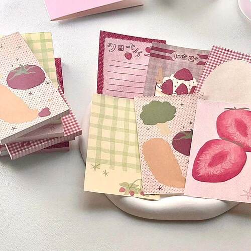 Strawberry Memo Pads Kawaii Korean Style M5 Scrapbook Paper