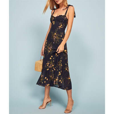 Dresses For Women 2021 Elegant Vintage Floral Dress Frill Sw