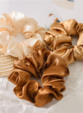 Women Silk Scrunchie Elastic Handmade Multicolor Hair Band P