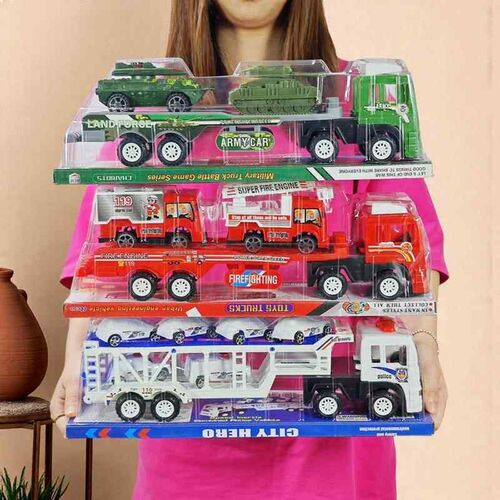 Chldrens large doule-deck engneerng car toy model flat