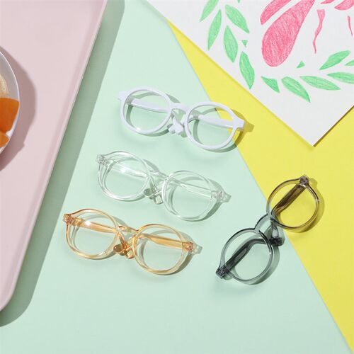 Round Frame Miniature Eyewear Clear Lens Candy Color Eyeglas