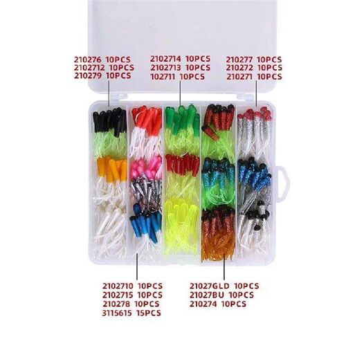 165pcs Small Soft Tube Bass Lure Bait Fishing Lure