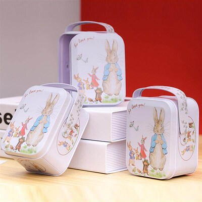 1PCs Vintage Small Suitcase Storage Tin Metal Candy Box Gift