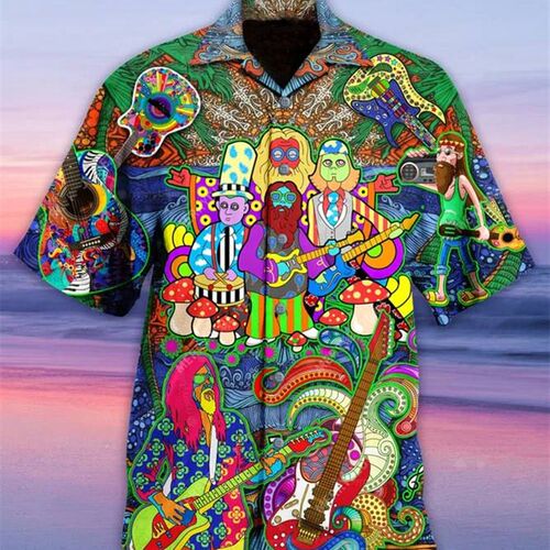 New Fashion Summer Casual Hawaiian Shirts Mens Vacation Sea