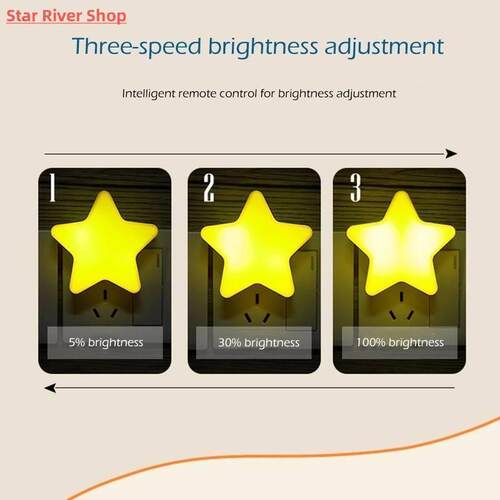 Star Shape Lamp LED Night Lights Bedside Wall Lamp Remote Se
