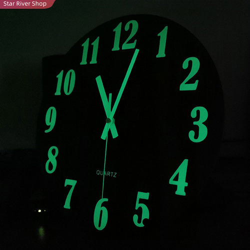 12 Inch Luminous Wall Clock Silent for Kitchen Living Room D