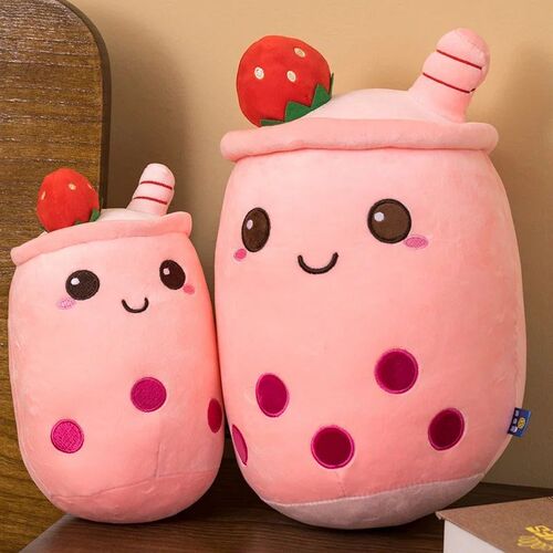 Simulation Cute Boba Fruit Milk Tea Soft Plush Childrens To