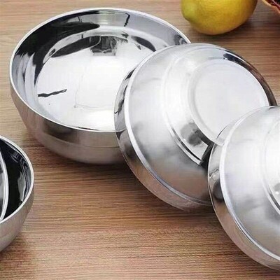 NonMagnetic Stainless steel bowl home use doublelayer studen