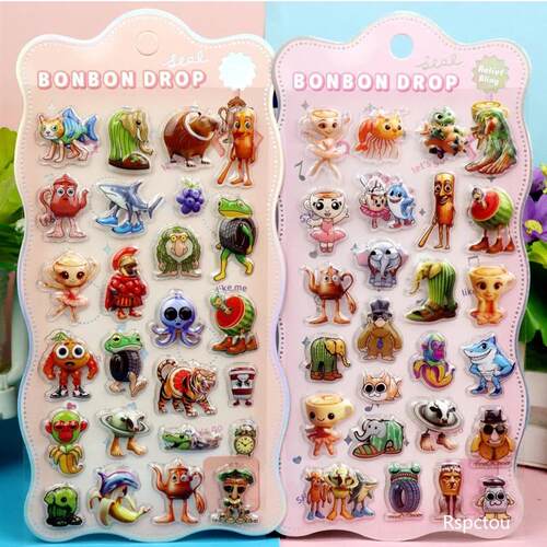 Italian Brainrot 3D Relief Stickers Tung Tung Tung Sahur Fun