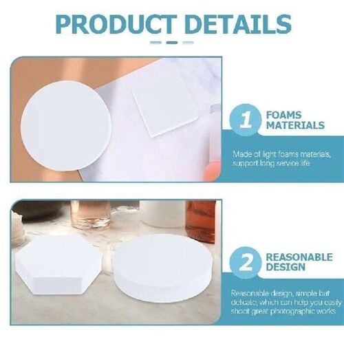 8 Pcs Cube Photo Props White Mix Lightweight Various Sizes