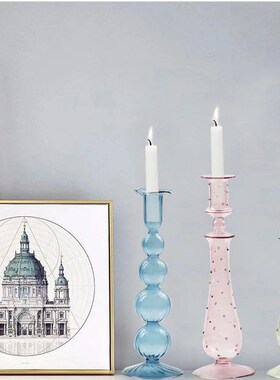 Vintage Crystal Glass Candle Holders, Home Decor, Wedding De