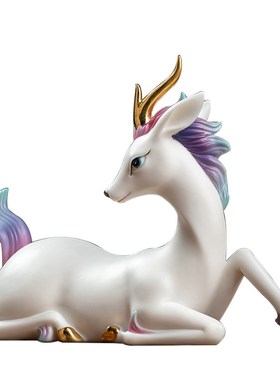 高档陶瓷七彩小灵鹿摆件客厅酒柜电视柜桌面摆放朋友送礼一鹿有你