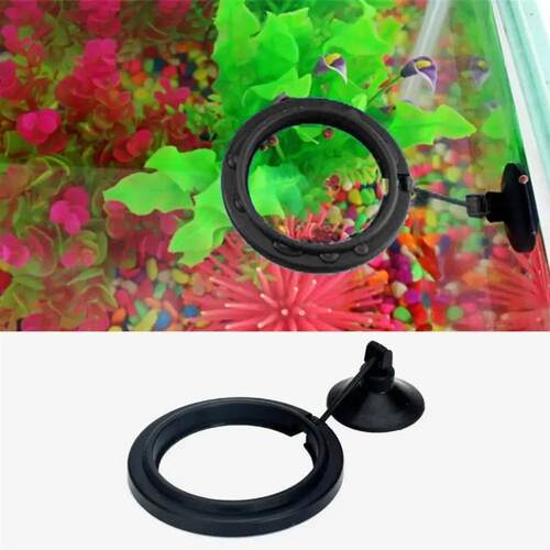 Black Color Aquarium Feeding Ring Fish Tank Floating Food Tr