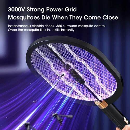 Electric Mosquito Swatter with UV Light, Rechargeable 3000V