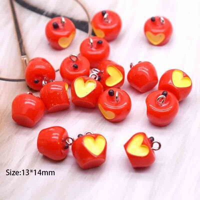 10pcs 3D Red Color Love s And Pits Resin Charms For DIY Deco
