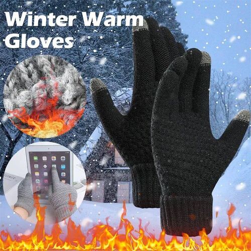 Women Men Warm Winter Touch Screen Gloves Sretch Classical K