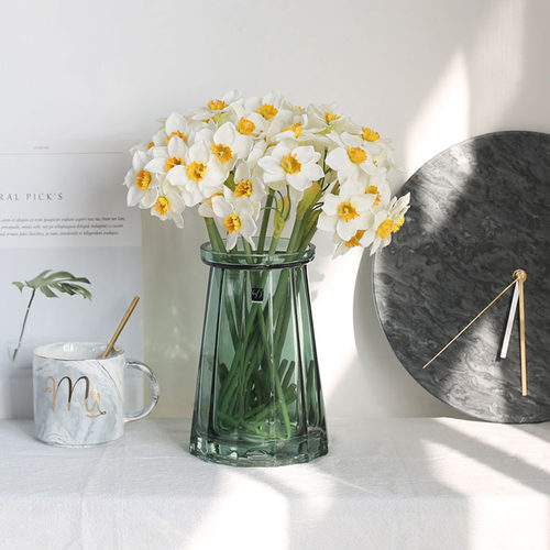 6Pcs/bunch White Artificial Narcissus Flower Bouquet Home Ga