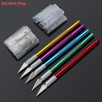 1 Set Craft Knife With 6Pcs Blade Craft Engraving Phone Repa