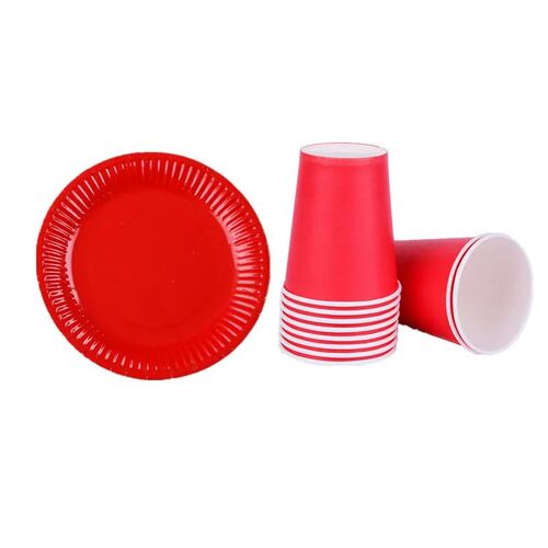 Black Red Disposable Cake Paper Plates Cup DIY Decoration Fo