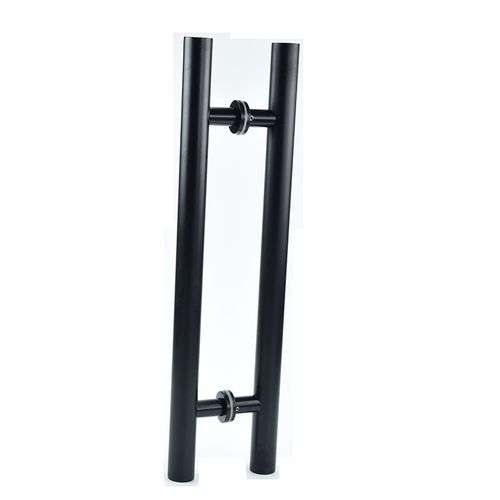 孔距00/900/1./1.5米不锈钢黑色大门扶手 圆管玻璃浴室门长拉手