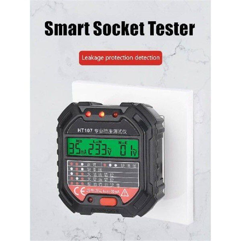 HT107 Outlet Socket Tester Digital Plug AC Voltage Detect - 实物图