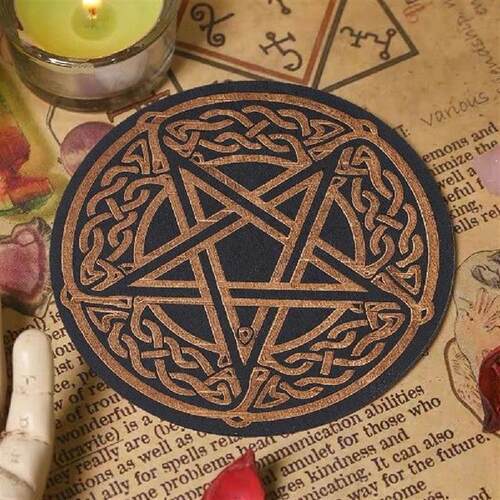 Black Wooden Pendulum Board Five-pointed Star Pattern Witch