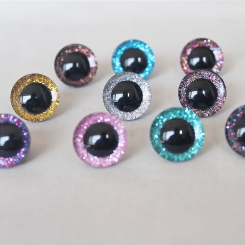new 20pcs--N10-9-12-14-16-20-24-30-35mm 3D  glitter toy eyes