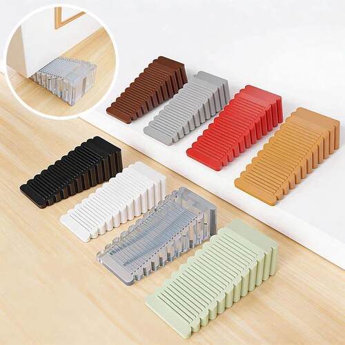 Silicone Door Stopper Wedge Safety Door Stop Block Wall Prot
