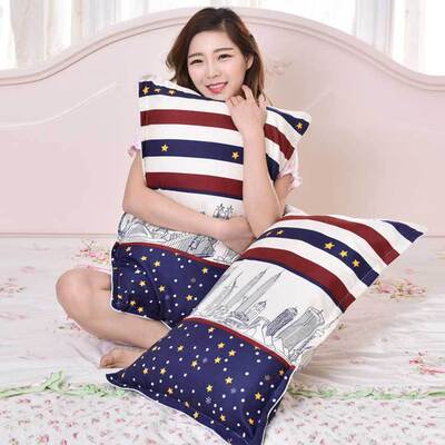 2pcs cotton bed set bedding color plain pillow case 47X74cm