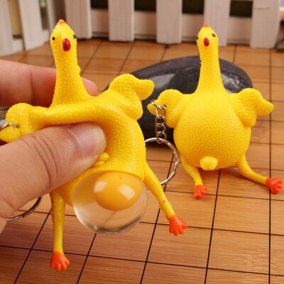 Squeeze Chicken Laying Egg Chicken Toys Keyring Kids Toys