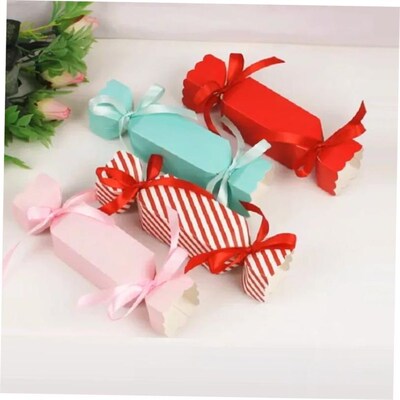 100pcs Candy Box For Christmas With Ribbons DIY Sweets