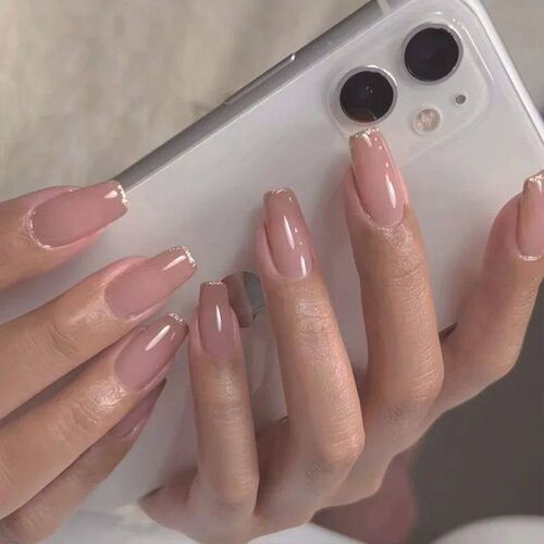 24pcs Fake Nails Wear Set Press On -on Pres Short Material E