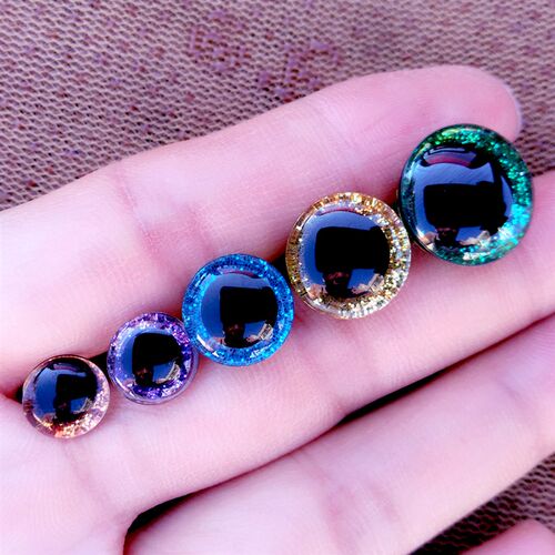 30 pcs/Box Clear 3d Glitter Safety Eyes For Toys Puppet Croc