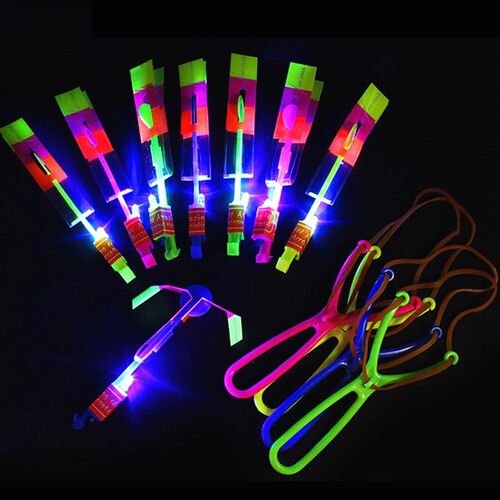 10-100PCS Amazing Light Toy Arrow Rocket Helicopter Flying T