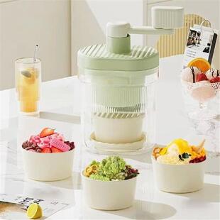 Creative Manual Small Shaved Ice Machine Green Removable