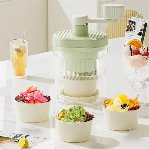 Creative Manual Small Shaved Ice Machine Green Removable