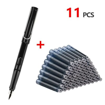11 PCS Fountain pen set 0.38 mm 1 pen and 10 refills School