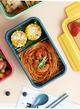 Microwave Lunch Box Portable 2 Layer Food Container Healthy